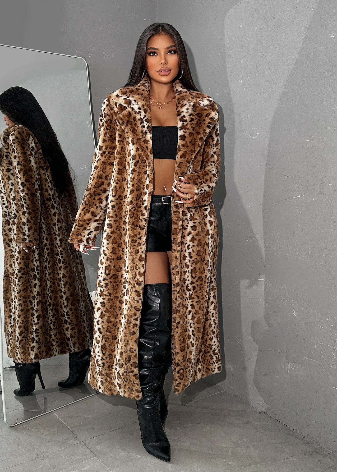Leopard Faux Fur Coat