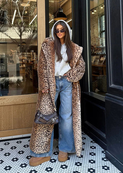 Leopard Faux Fur Coat
