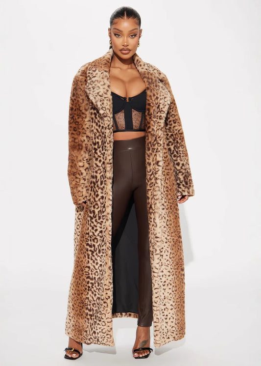 Leopard Faux Fur Coat